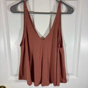Free People Intimately Top Women’s SZ S Boho Loose Flowy Tank Tap Ribbed Sienna